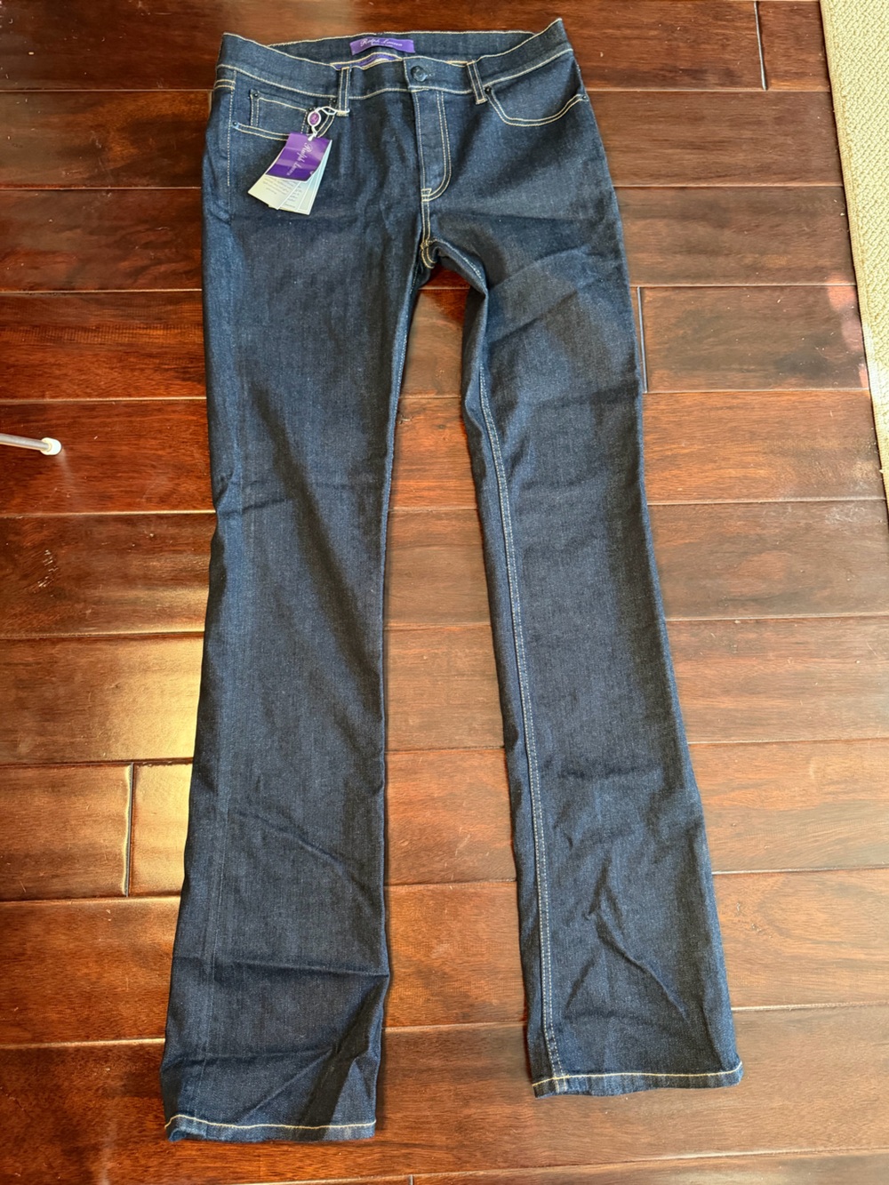 NWT Ralph Lauren Purple Label 380 Modified Boot Jeans Size 30 Dark Wash Luxury